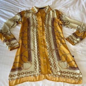 Chain Print Button-Up Shirt